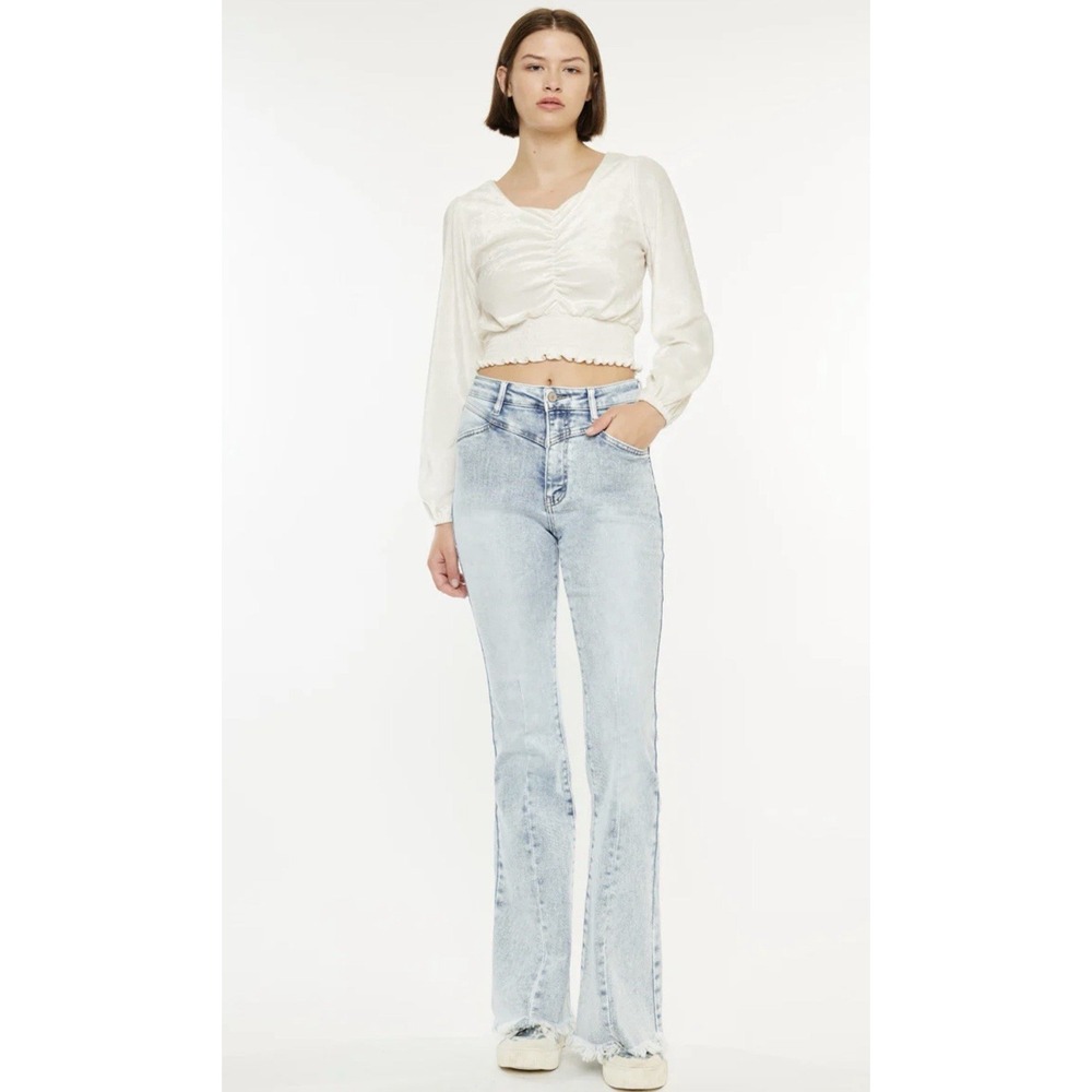 Kancan‎ Ashton High Rise Flare Jeans Women's 5/26 Blue Denim Rodeo Western